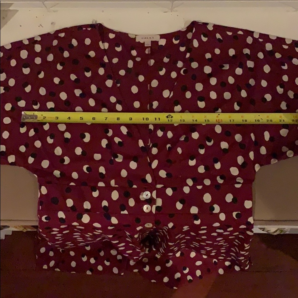 Beautiful Burgundy dress with white and black dots - Picture 12 of 14